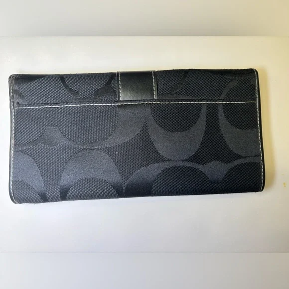 Coach Black Wallet with Signature Pattern - Picture 2 of 6